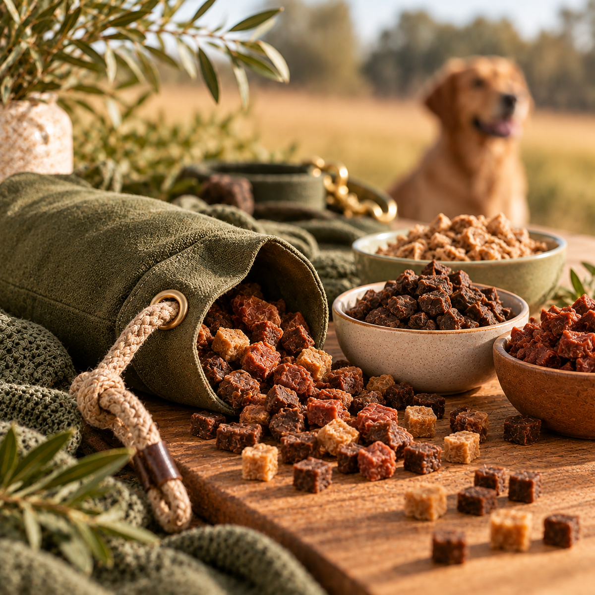 Trainingssnacks und Leckerlis für Hunde mit Futterdummy