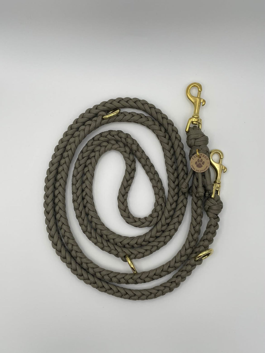 Geflochtene Paracord-Hundeleine – einfarbig, 3-fach verstellbar