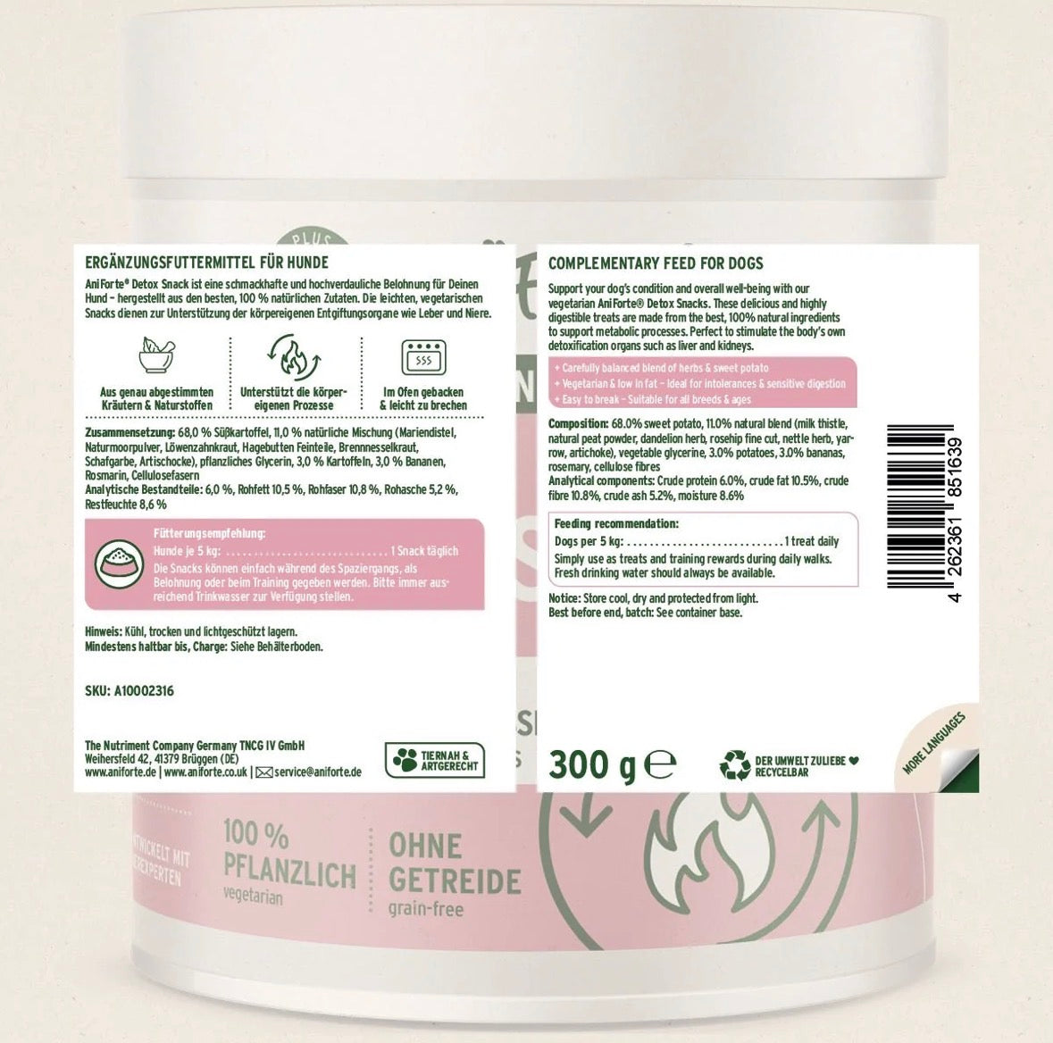 AniForte® Detox-Snack für Hunde – vegetarisch mit Süßkartoffel & Kräutern - 50g