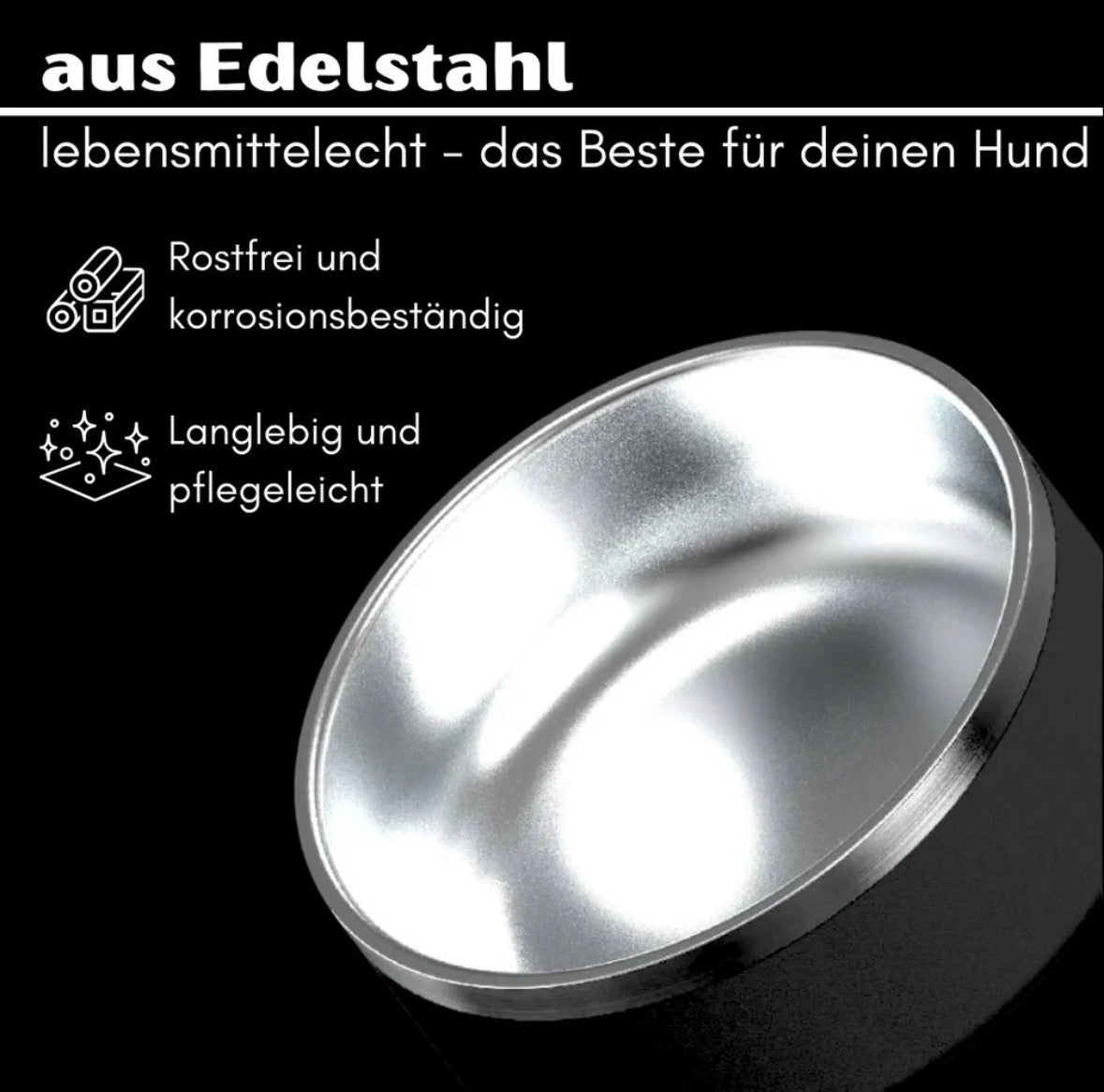 Premium Edelstahlnapf – rutschfest & spülmaschinengeeignet