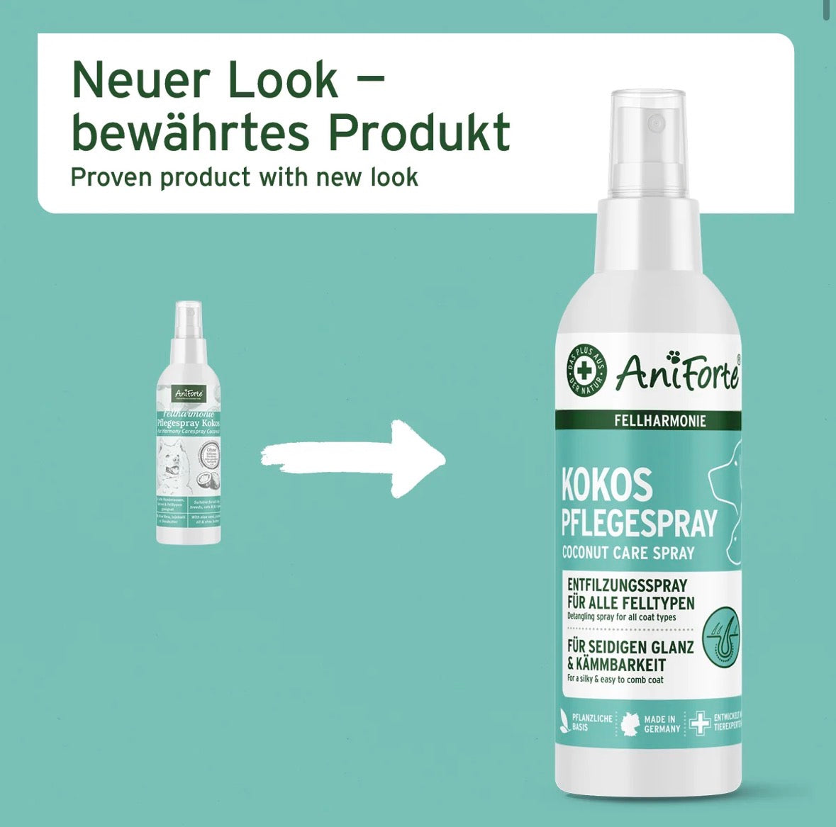 AniForte® Fellharmonie Pflegespray Kokos – Entfilzung & Kämmhilfe - 200 ml