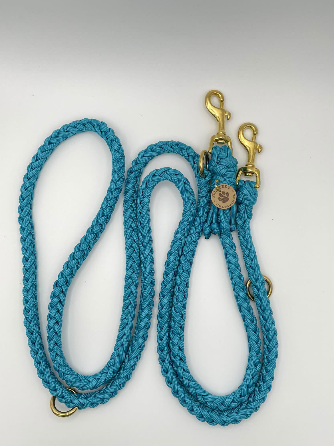 Geflochtene Paracord-Hundeleine – einfarbig, 3-fach verstellbar