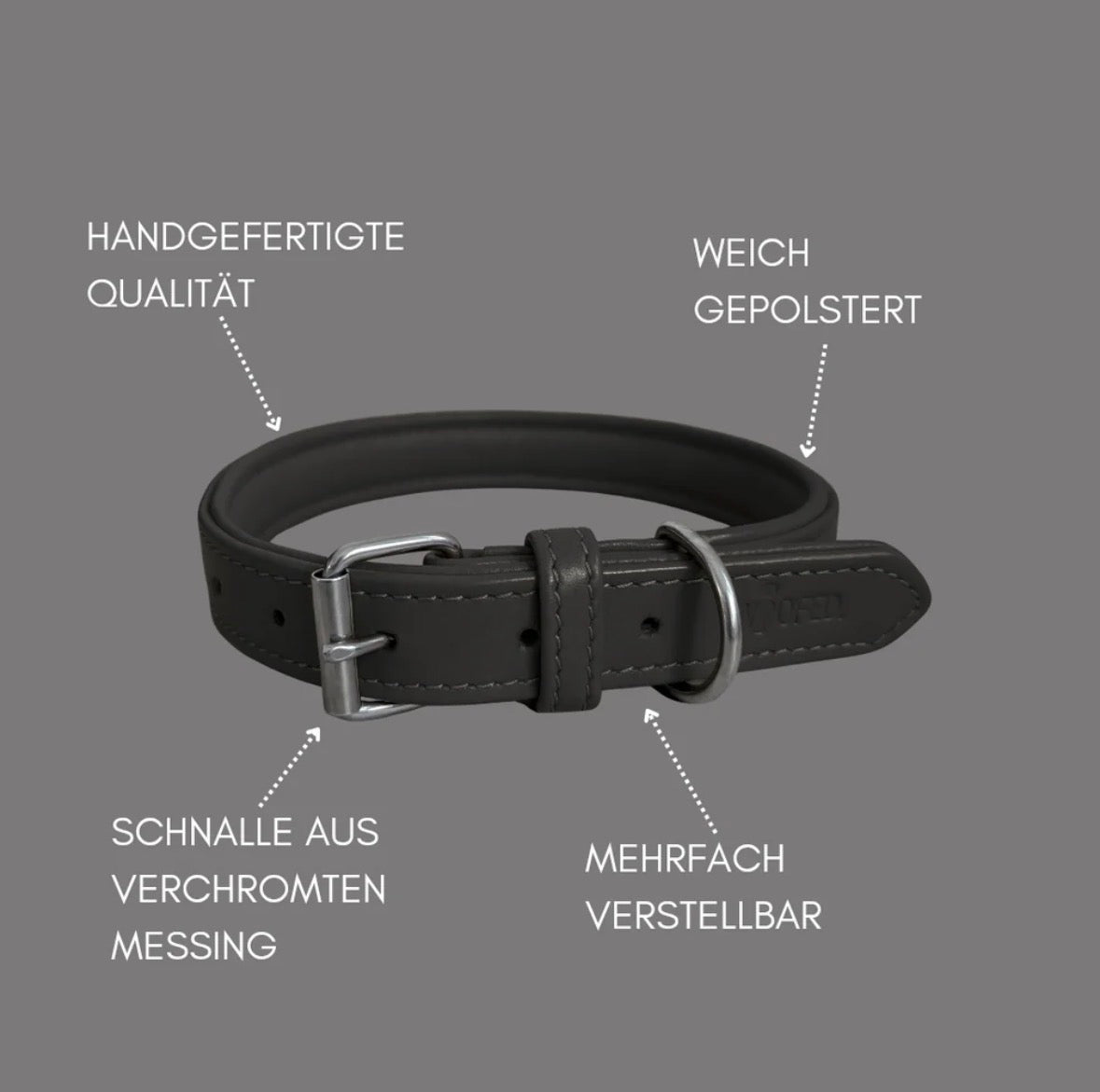 Lederhalsband „Classic Soft“ – weich gepolstert