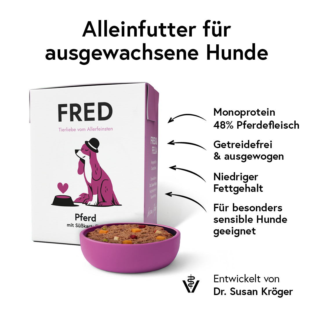 Pferd mit Süßkartoffeln