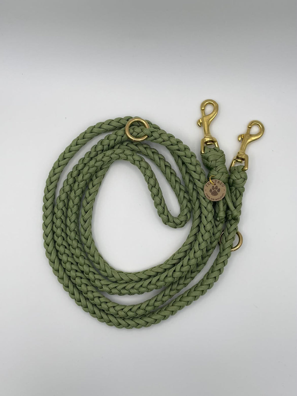 Geflochtene Paracord-Hundeleine – einfarbig, 3-fach verstellbar