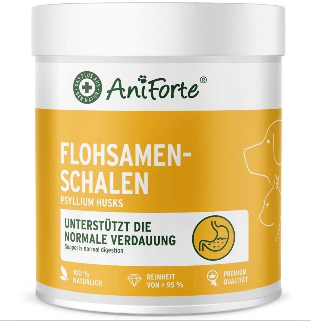 AniForte® Flohsamenschalen für Hunde – natürliche Ballaststoffe bei Hungergefühl & für die Verdauung