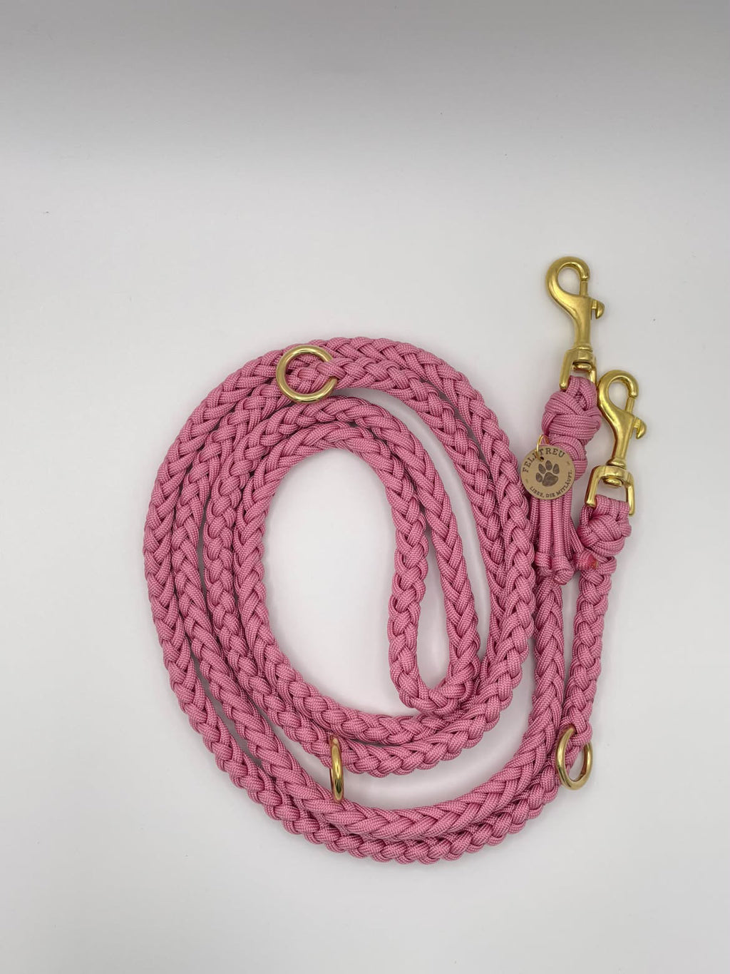 Geflochtene Paracord-Hundeleine – einfarbig, 3-fach verstellbar