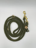 Geflochtene Paracord-Hundeleine – einfarbig, 3-fach verstellbar