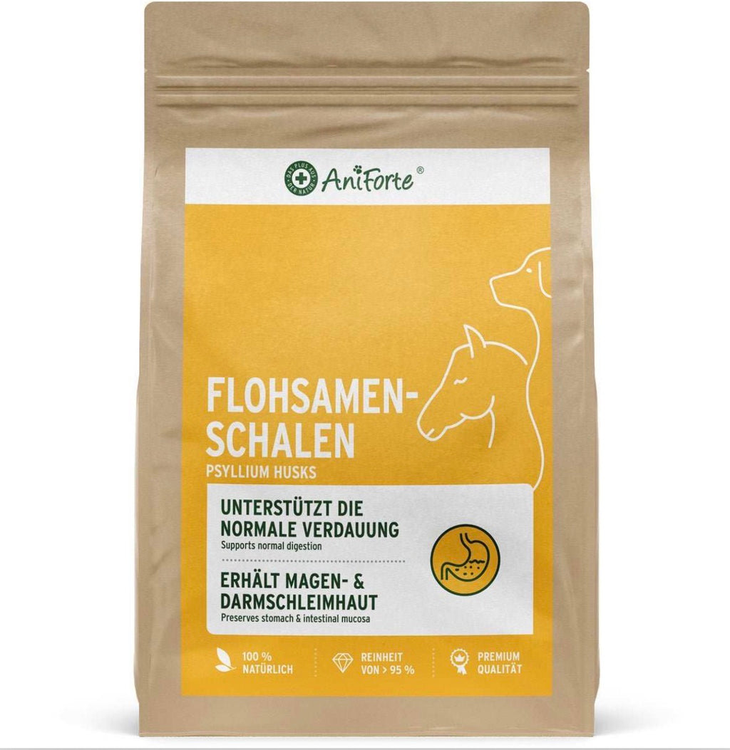 AniForte® Flohsamenschalen für Hunde – natürliche Ballaststoffe bei Hungergefühl & für die Verdauung