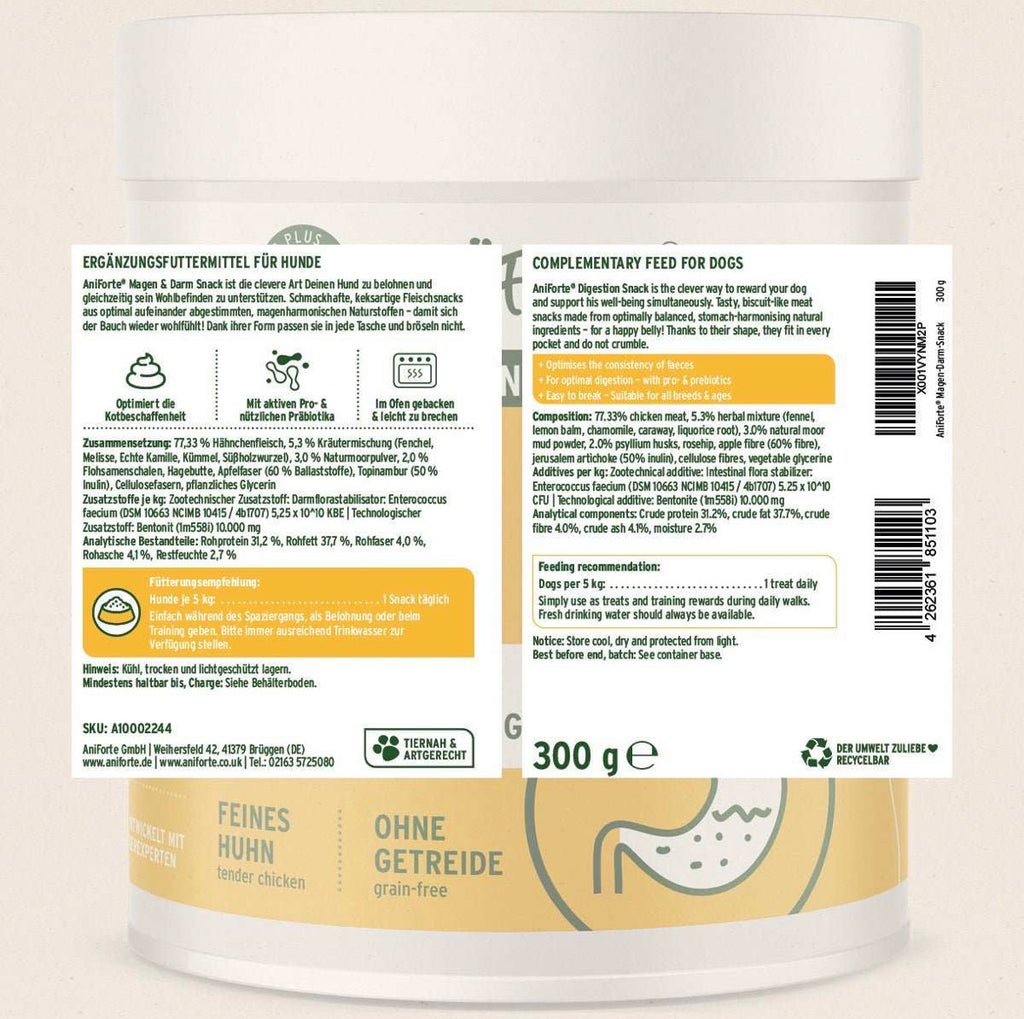 AniForte® Magen & Darm Snack für Hunde – mit Hähnchen - 300 g