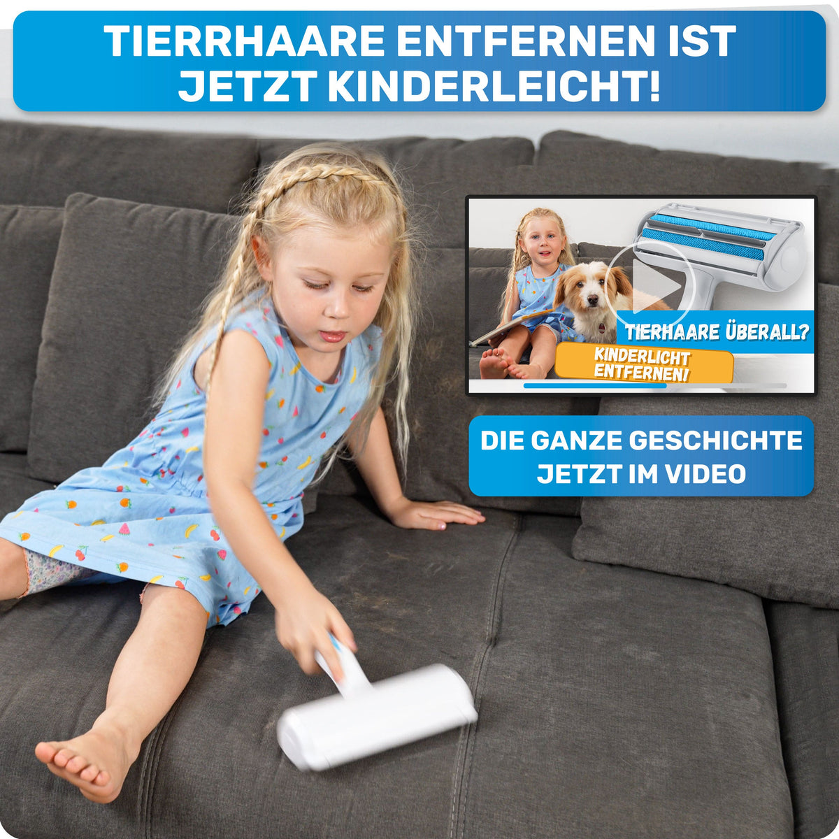 RolloTollo Tierhaarentferner für Hundehaare – BluePet