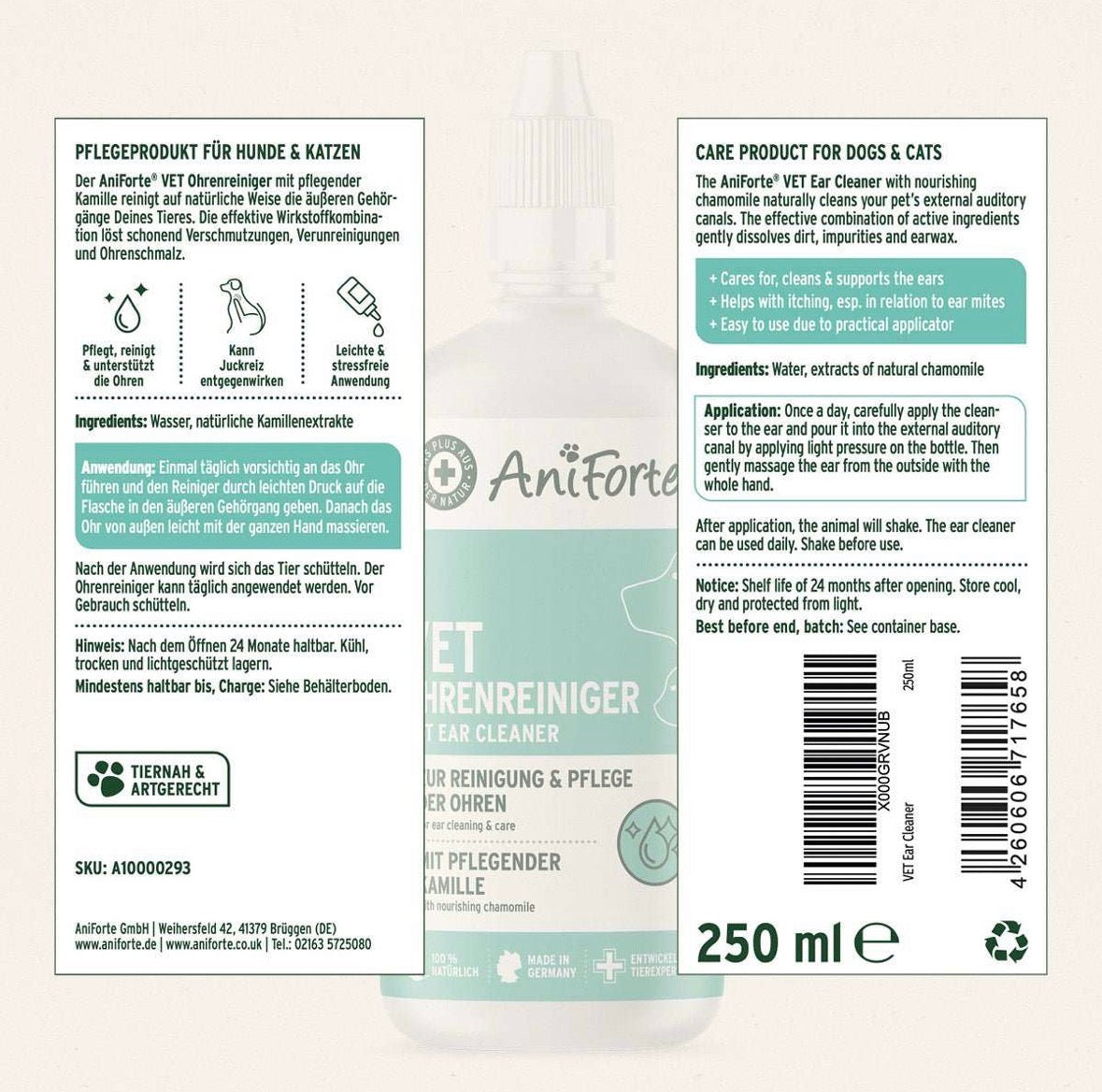 AniForte® VET Ohrenreiniger Kamille für Hunde – 250 ml