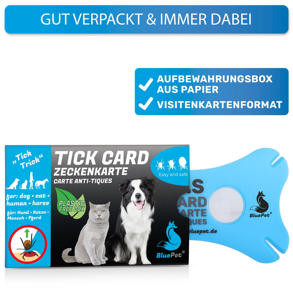 Zeckenkarte mit Lupe für Hunde – BluePet