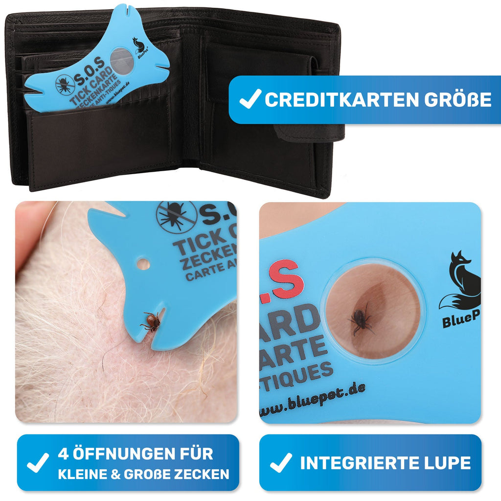 Zeckenkarte mit Lupe für Hunde – BluePet