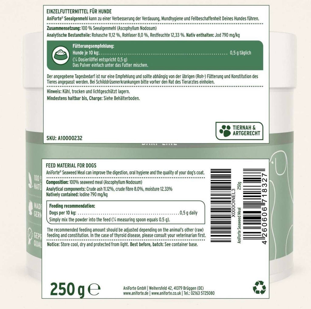AniForte® BARF-Line Seealgenmehl für Hunde – natürliche Jodquelle zum BARFen