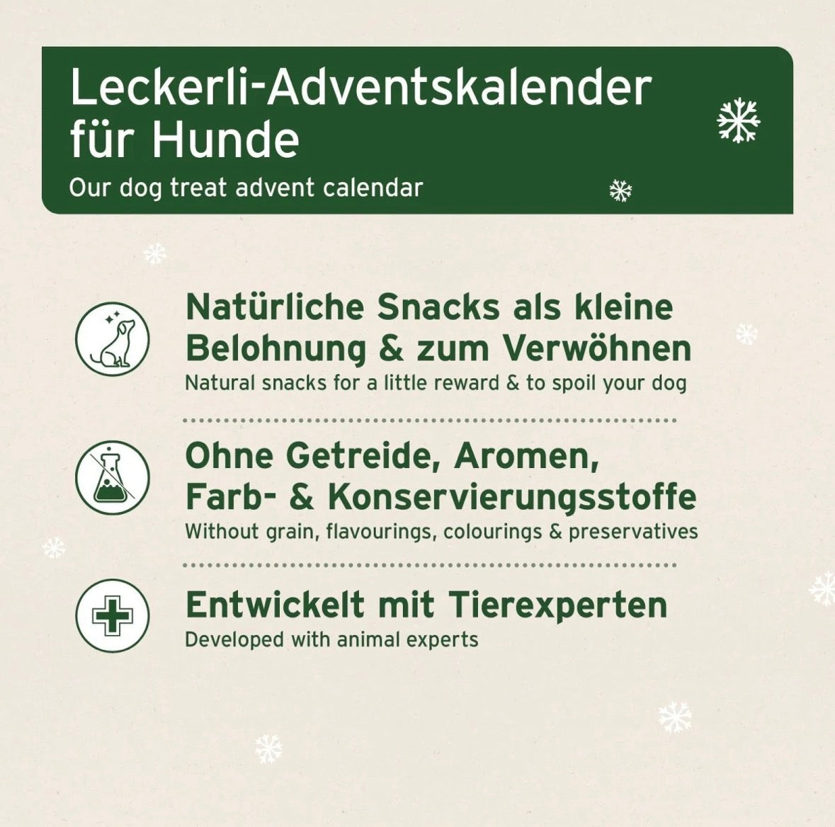 AniForte® Adventskalender 2026 für Hunde – 24 natürliche Snack-Überraschungen