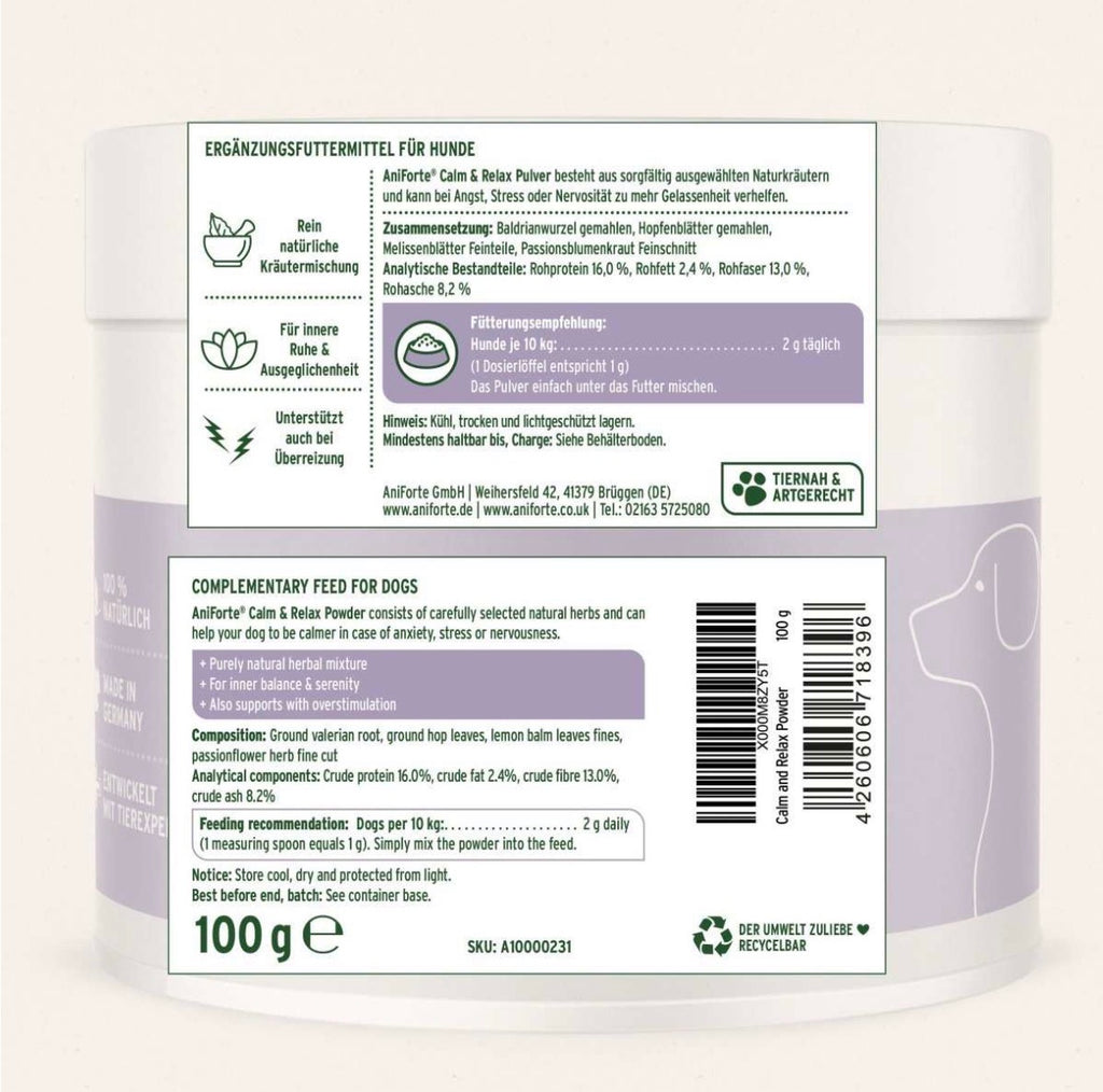 AniForte® Calm & Relax Kräutermischung für Hunde – innere Ruhe