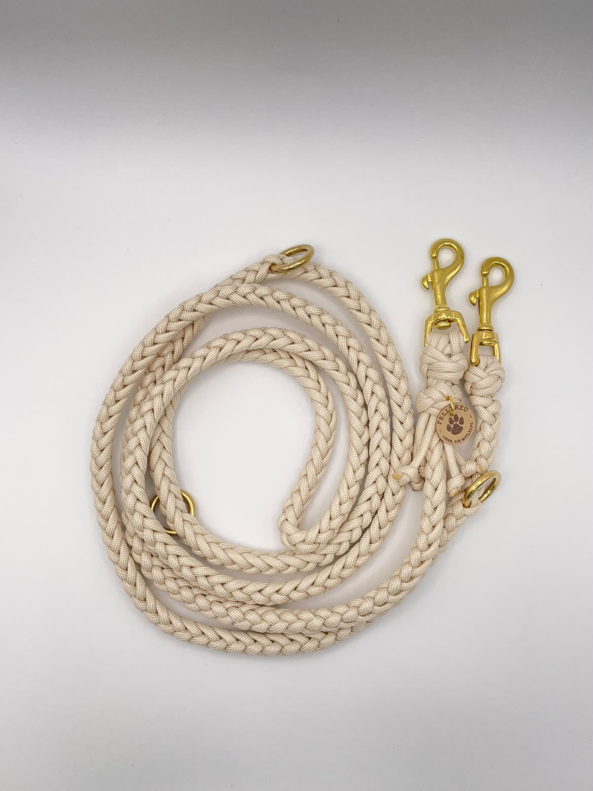 Geflochtene Paracord-Hundeleine – einfarbig, 3-fach verstellbar
