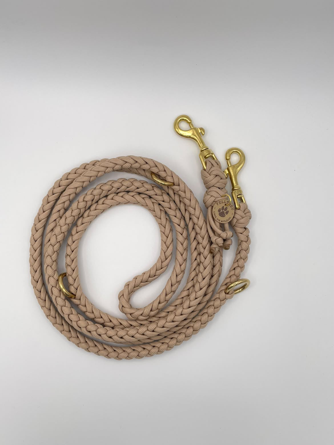 Geflochtene Paracord-Hundeleine – einfarbig, 3-fach verstellbar