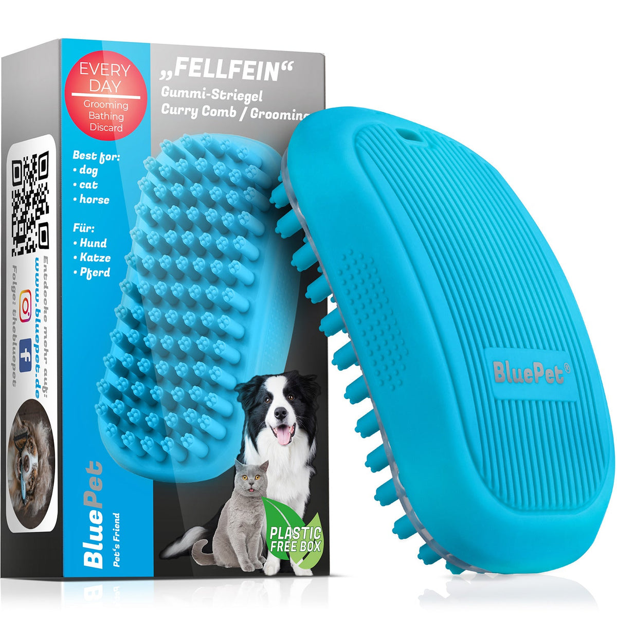 FellFein Gummistriegel – Fell- & Badebürste für Hunde