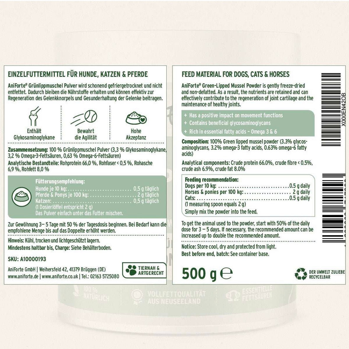 AniForte® Grünlippmuschel Pulver – für Gelenke & Beweglichkeit