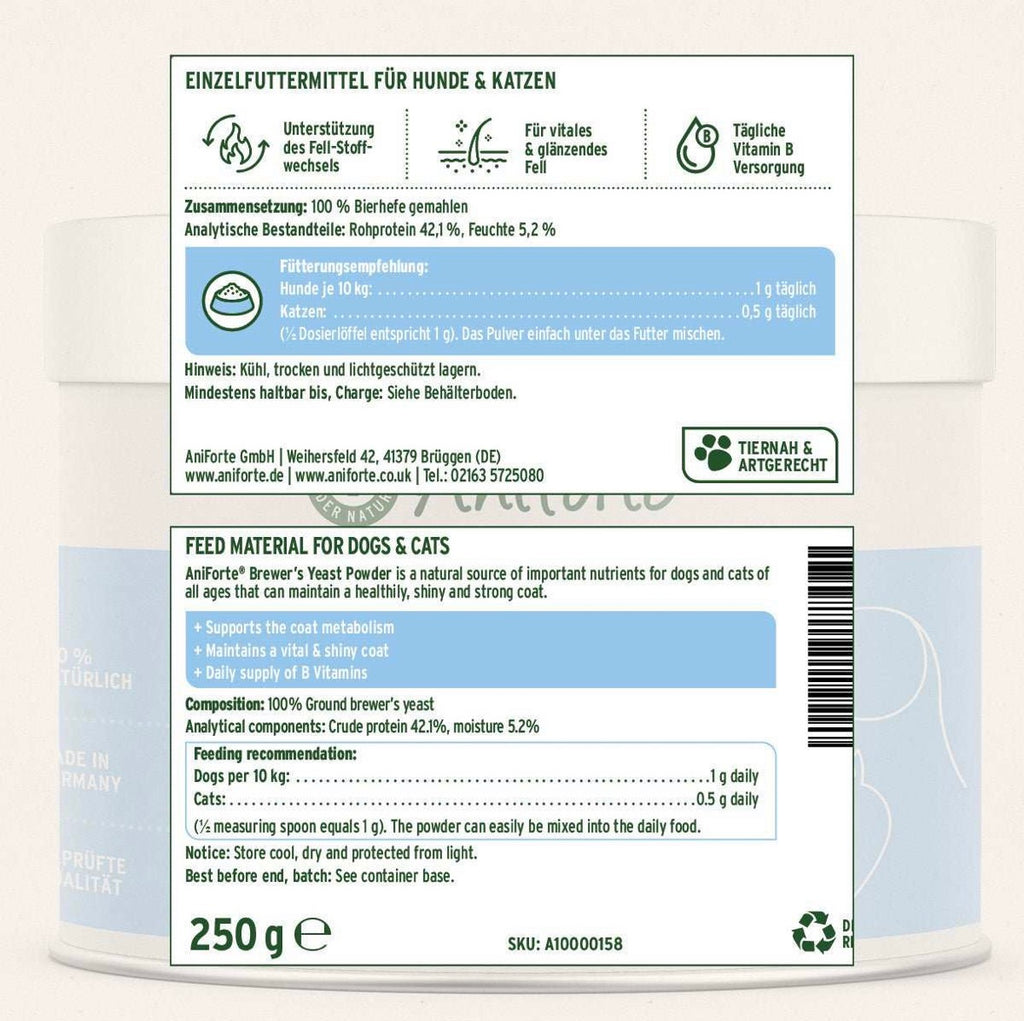 AniForte® Bierhefe Pulver – für Haut & glänzendes Fell