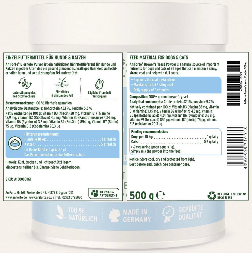 AniForte® Bierhefe Pulver – für Haut & glänzendes Fell