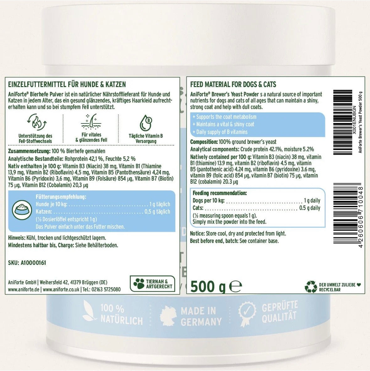 AniForte® Bierhefe Pulver – für Haut & glänzendes Fell