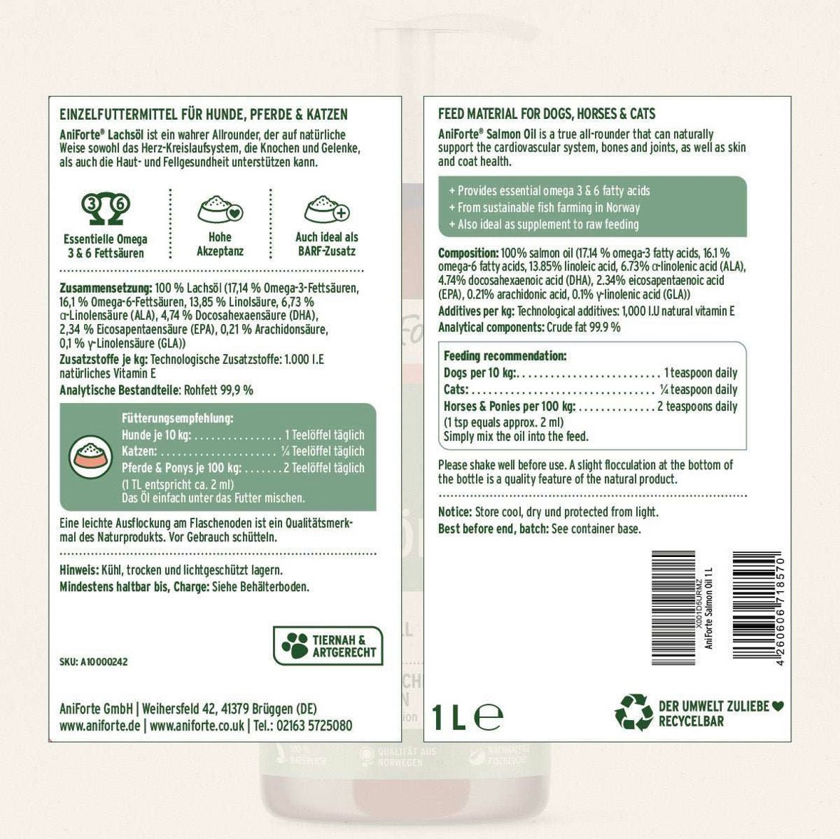 AniForte® Lachsöl – hochwertiges Fischöl für vitale Haut & schönes Fell