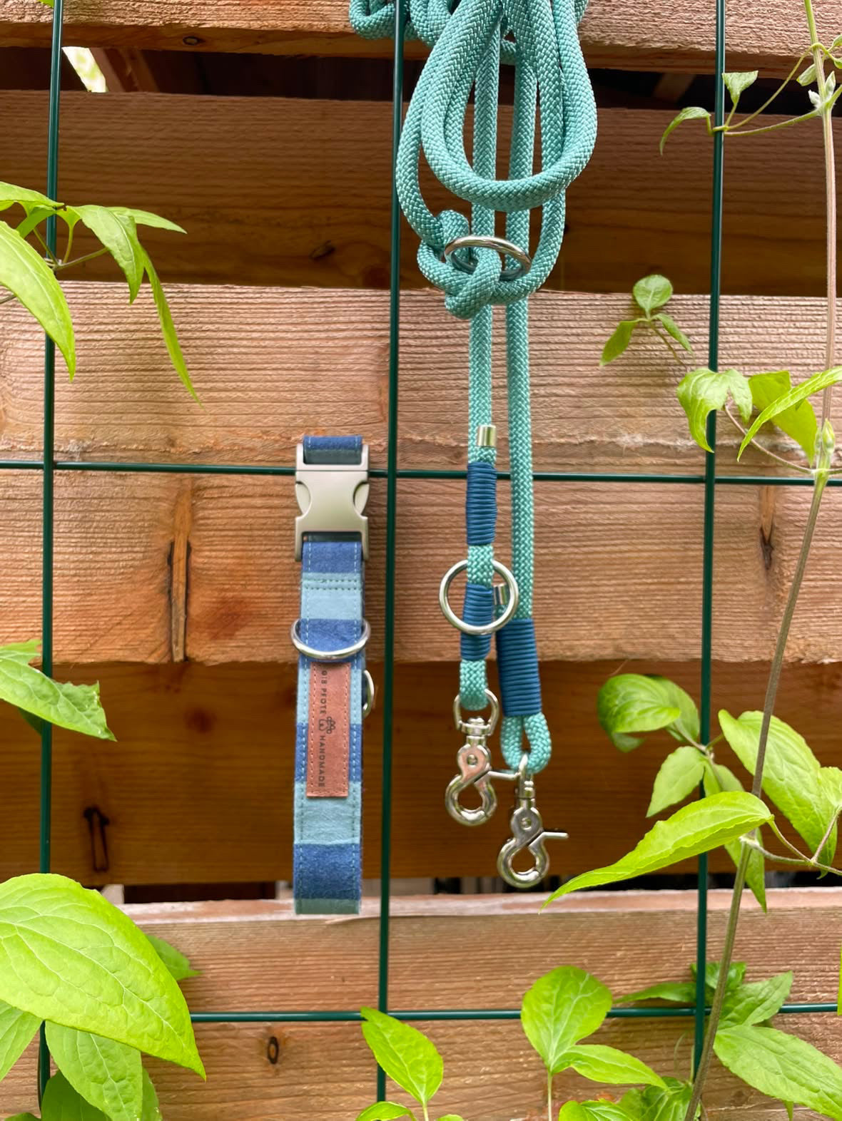 Set „Summer-Stripes“ – Halsband & 3-Meter-Leine individuell konfigurierbar