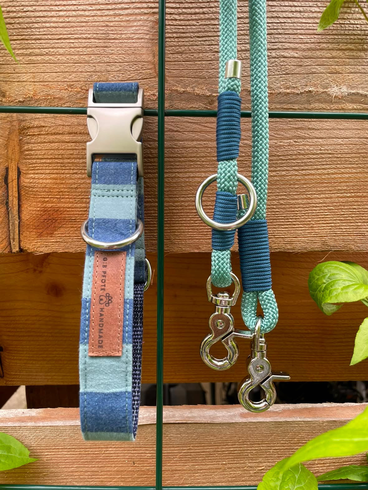 Set „Summer-Stripes“ – Halsband & 3-Meter-Leine individuell konfigurierbar