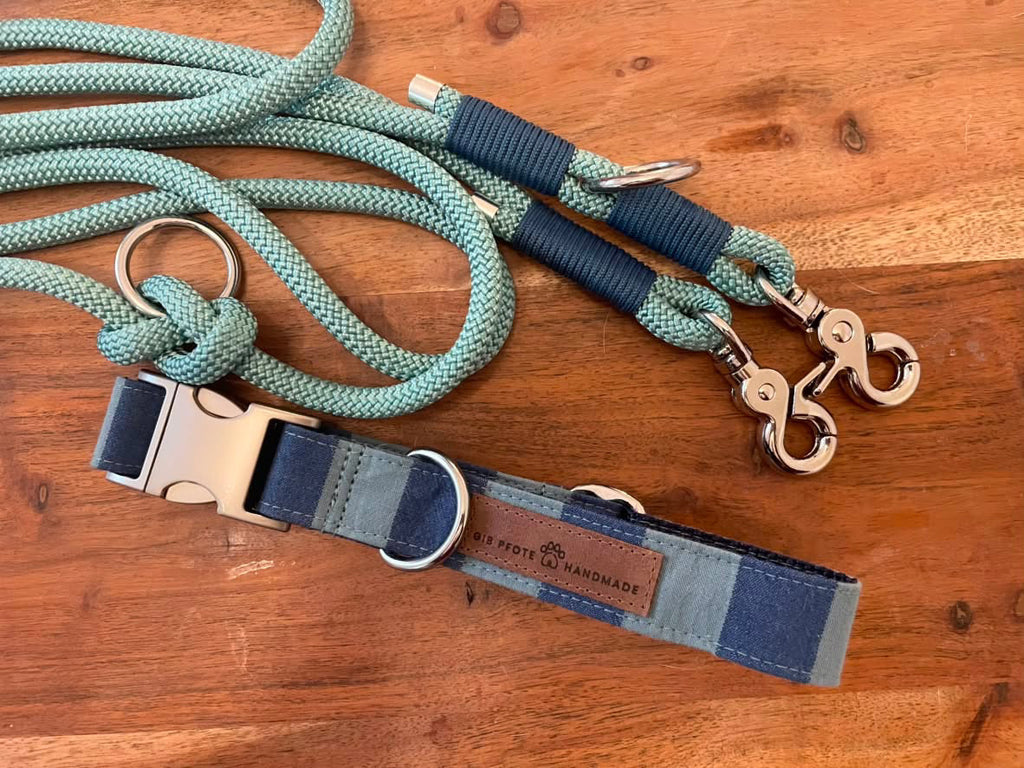 Set „Summer-Stripes“ – Halsband & 3-Meter-Leine individuell konfigurierbar