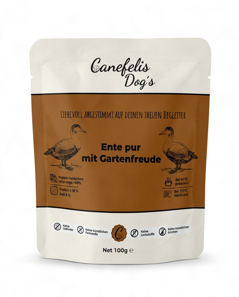 Ente mit Gemüse & Obst – getreidefreies Nassfutter