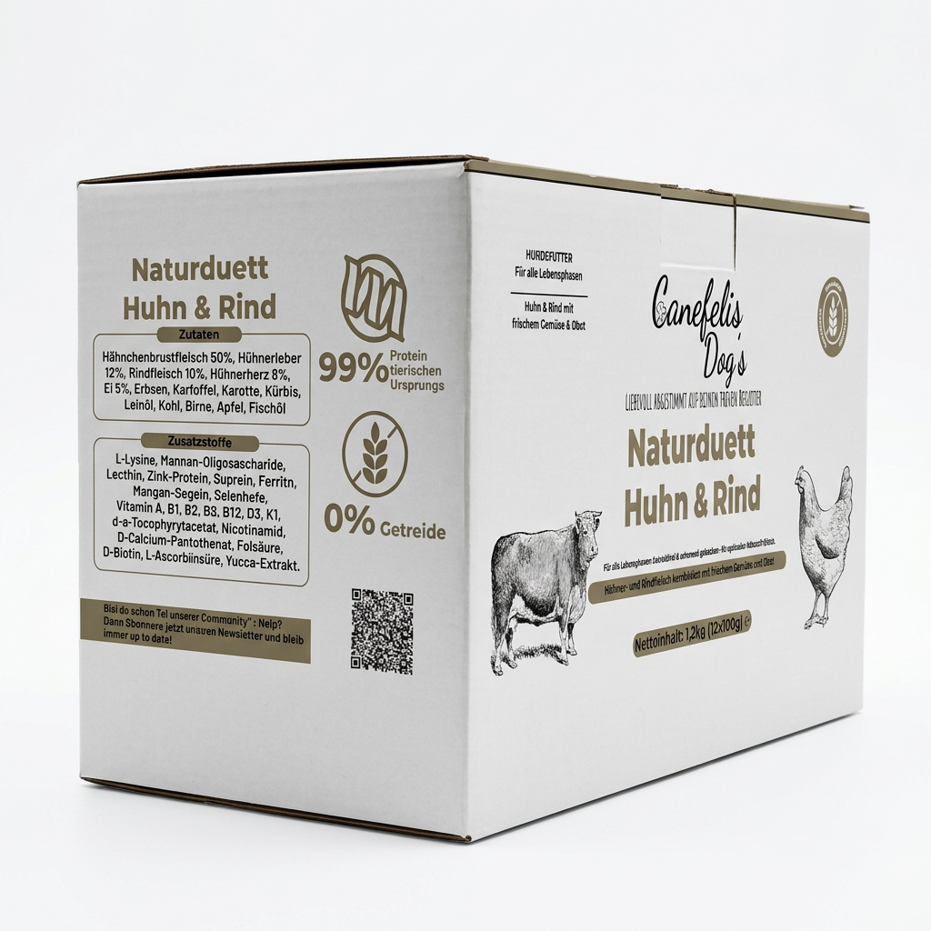 Huhn & Rind mit Gemüse – getreidefreies Nassfutter