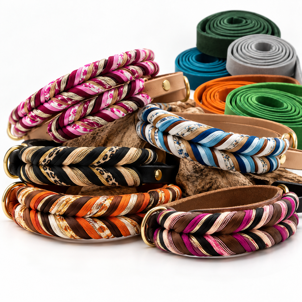 Wunschhalsband aus Fettleder – individuell konfigurierbar