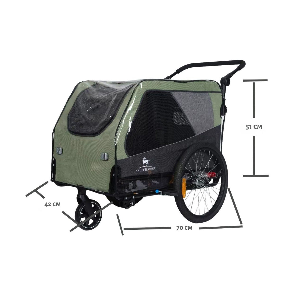 Regencover Cruvado für Fahrrad-Hundeanhänger – transparenter Regenschutz
