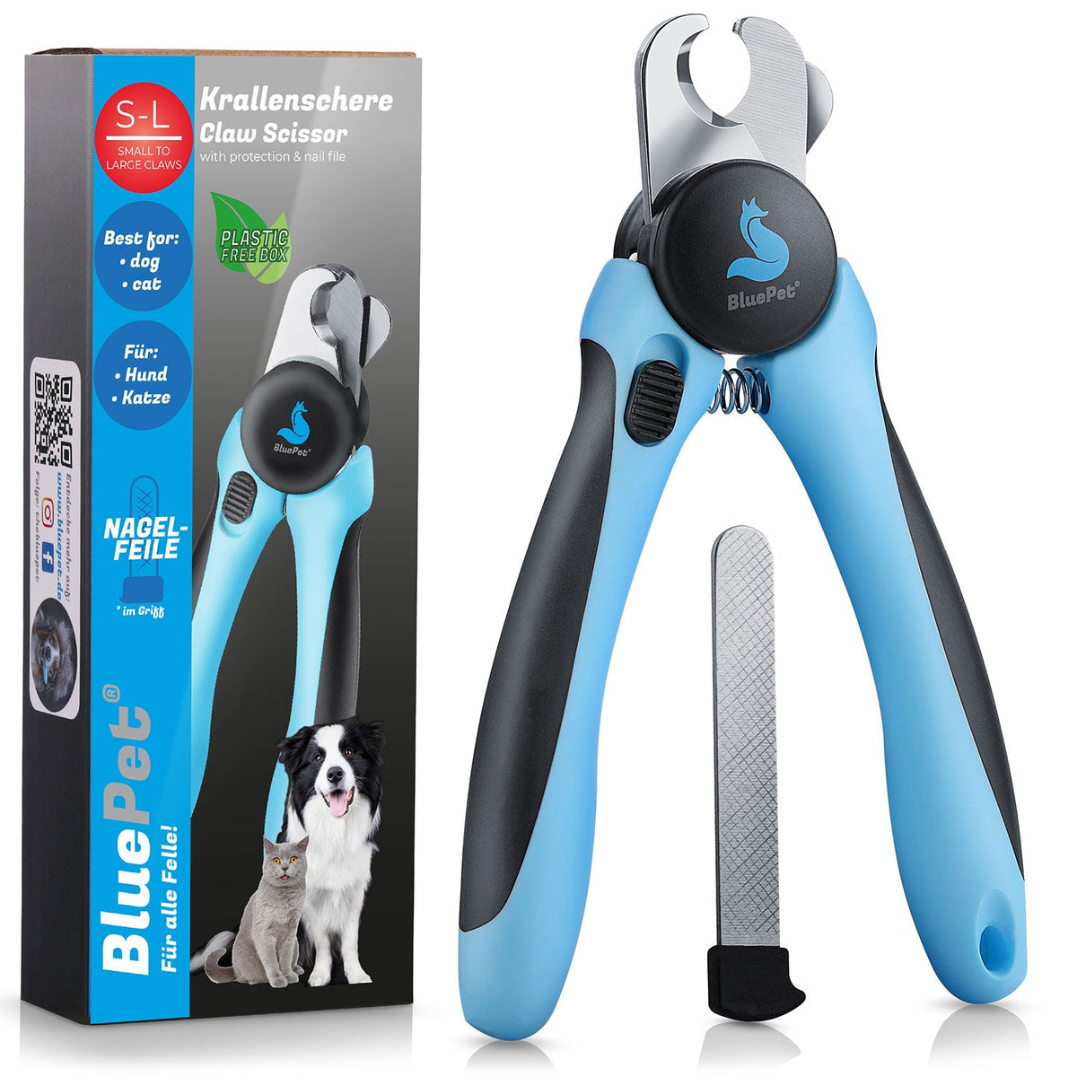 KrallenSchön Krallenschere mit Abstandsschutz für Hunde – BluePet