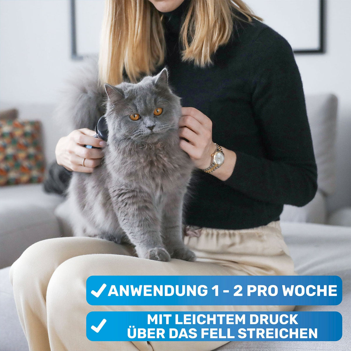 UnterwollGlück 2.0 – Kurzhaar-Unterwollbürste mit Selbstreinigung
