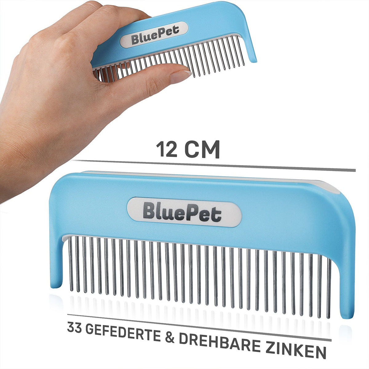 Zauberkamm – Entfilzungskamm mit rotierenden Zinken für Hunde