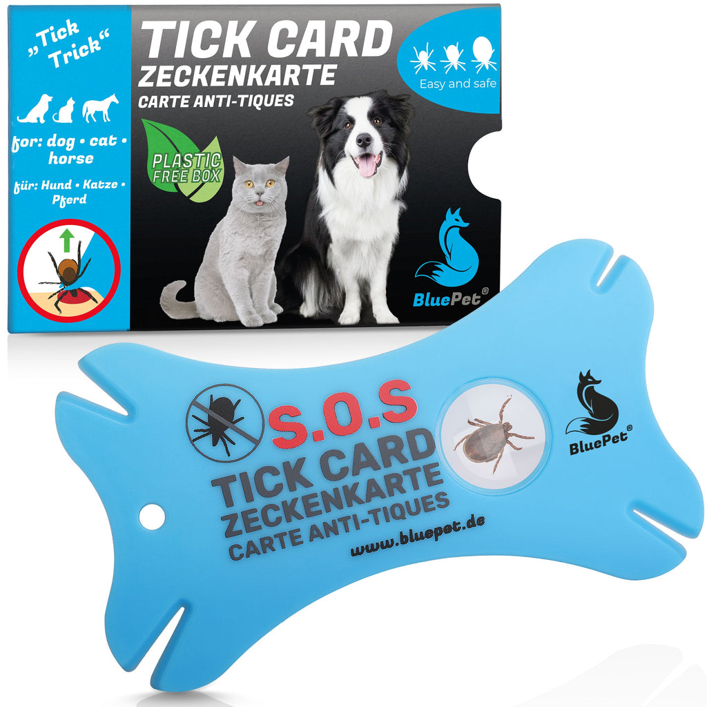Zeckenkarte mit Lupe für Hunde – BluePet
