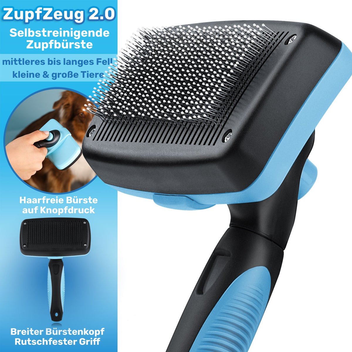 ZupfZeug 2.0 – Selbstreinigende Zupfbürste für Hunde