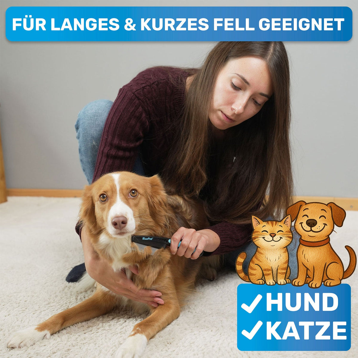 Flohkamm & Flohkarte im Set – für Hunde