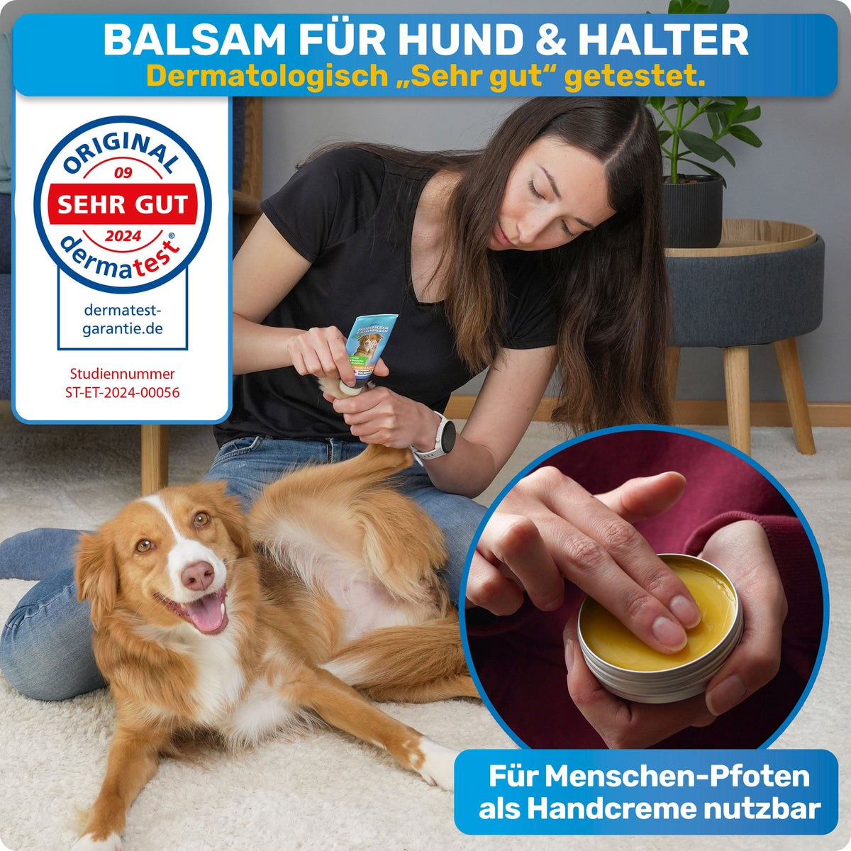 Pfotenbalsam & Nasenpflege für Hunde – auch als Handcreme