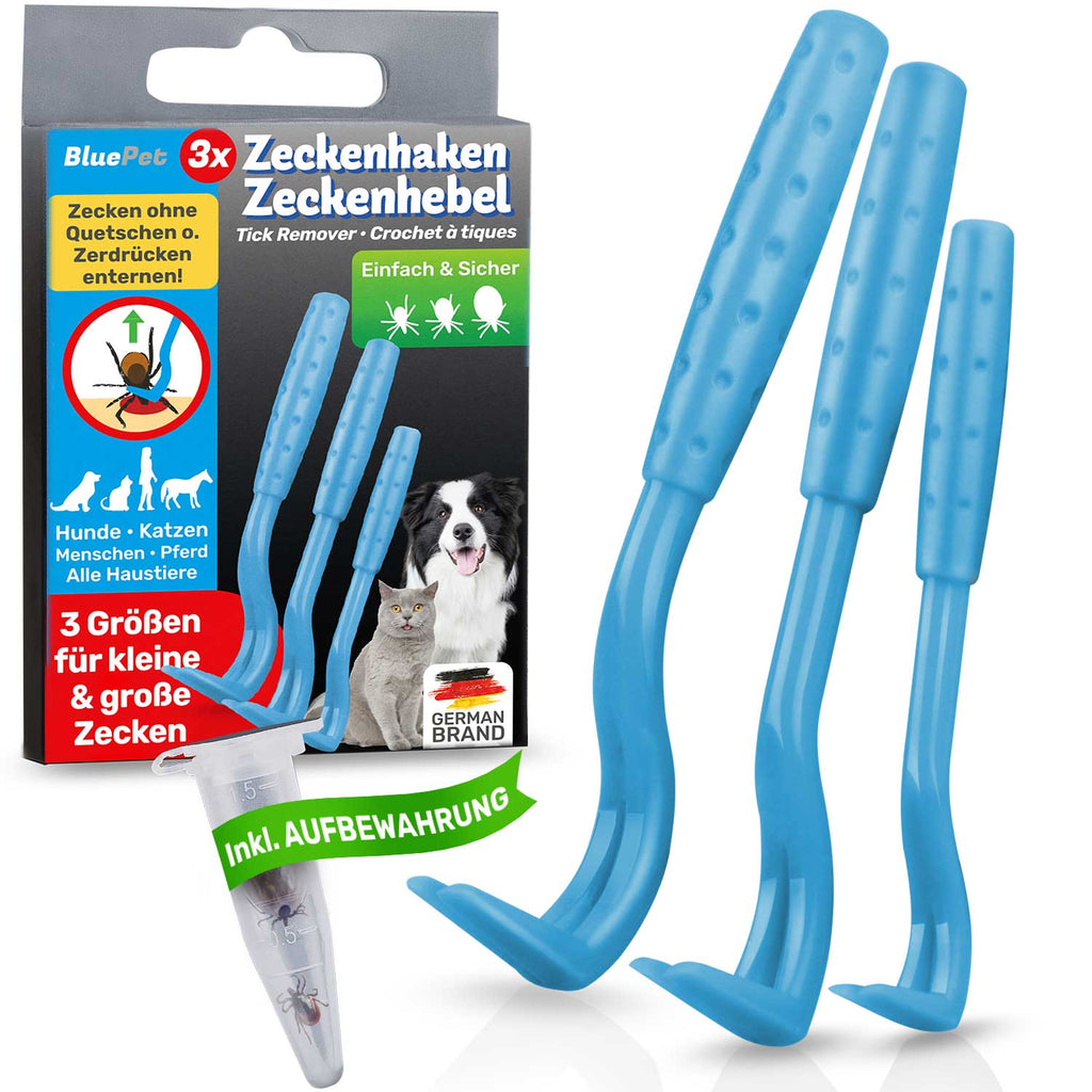 Zeckenhaken 3er-Set für Hunde – BluePet