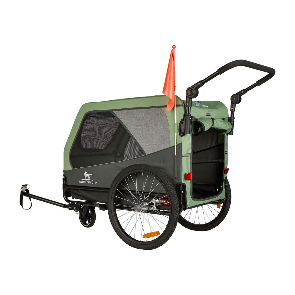 Knuffelwuff Cruvado L-XL komfortabler Hundeanhänger mit Stoßdämpfer Fahrradanhänger und Buggy für sichere Ausflüge mit dem Fahrrad