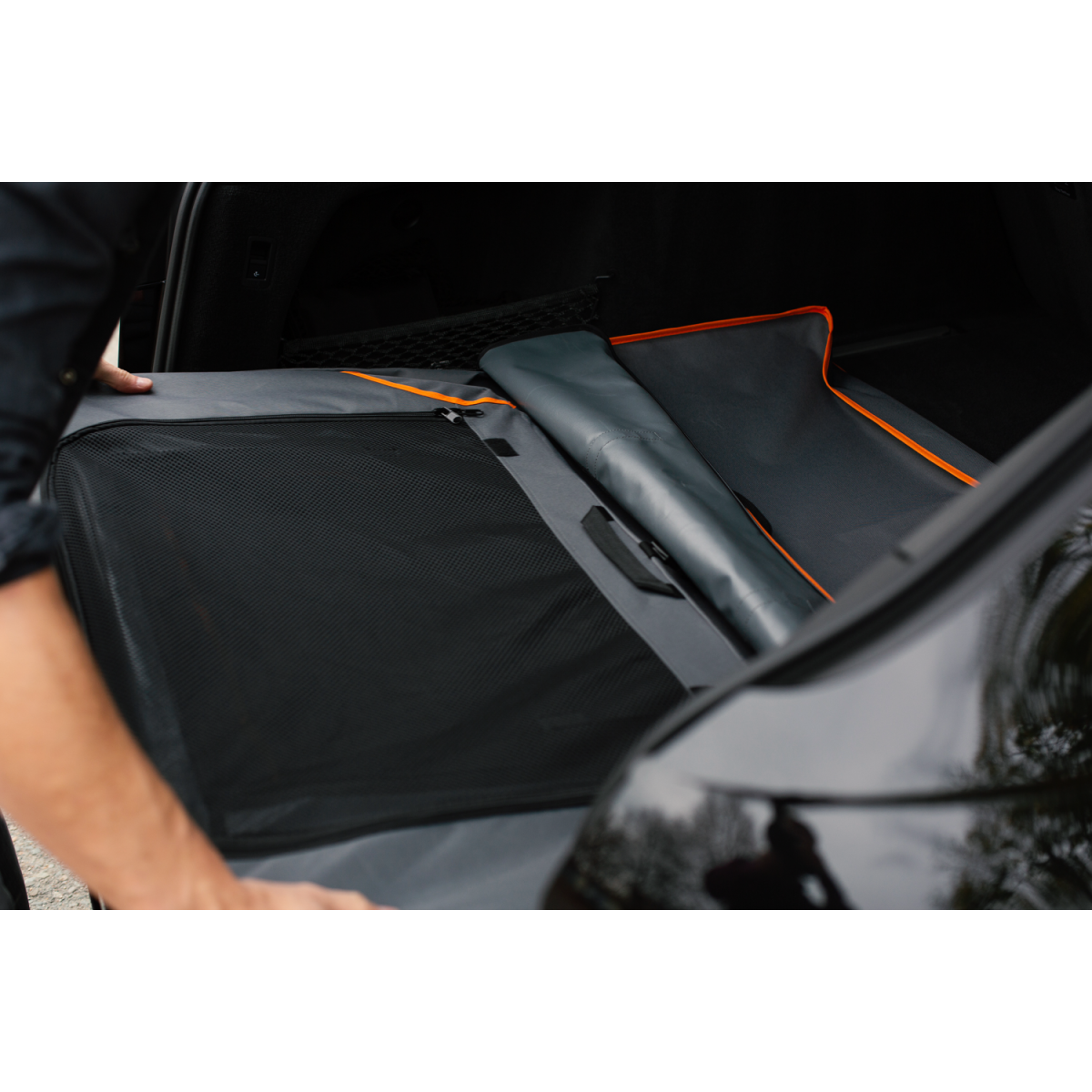 Knuffelwuff faltbare Hundebox Auto Transportbox Alverstone mit Aluminiumgestell für den Kofferraum