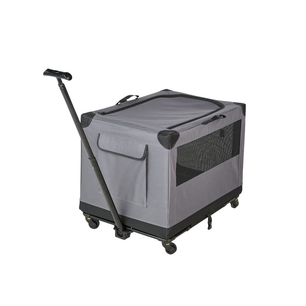 Knuffelwuff faltbarer Hunde Trolley Aberdeen - Transporttasche Hundewagen rollbar mit Griff & abnehmbarem Fahrgestell