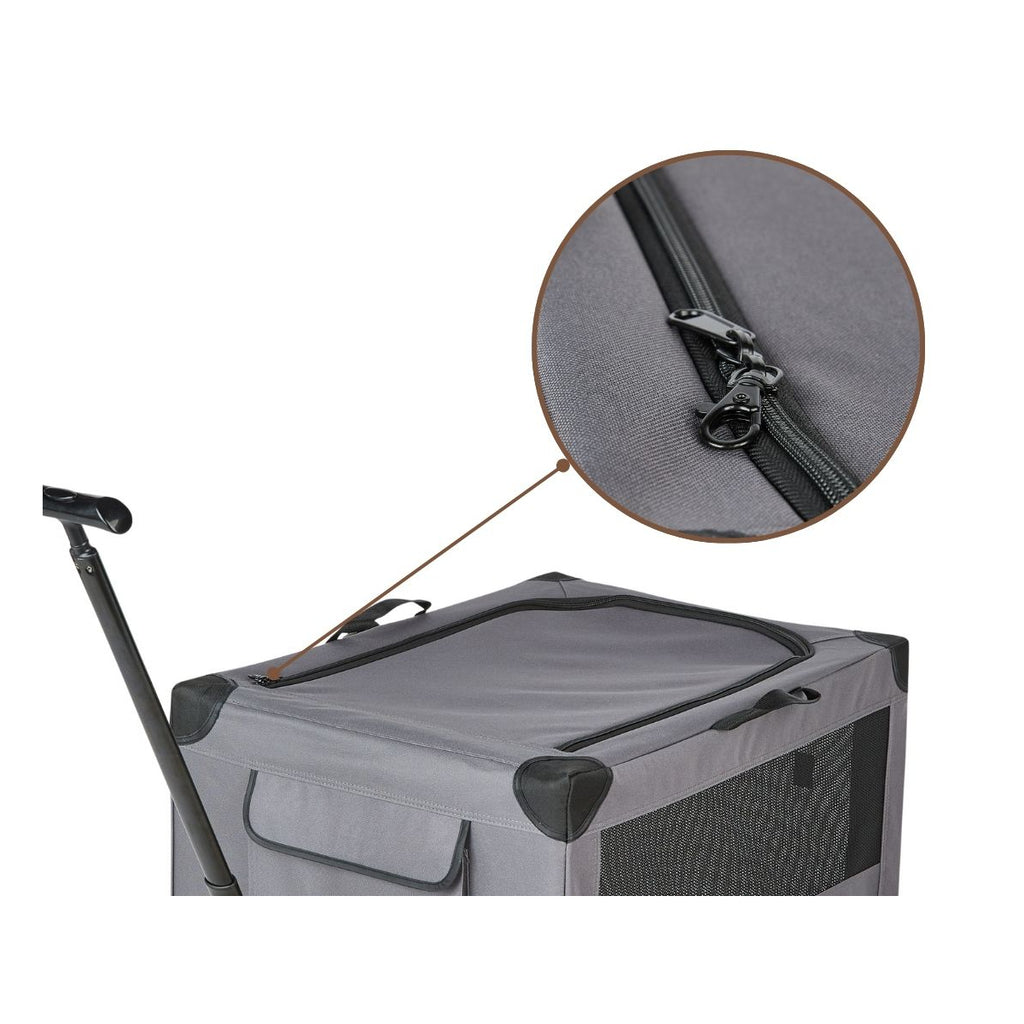 Knuffelwuff faltbarer Hunde Trolley Aberdeen - Transporttasche Hundewagen rollbar mit Griff & abnehmbarem Fahrgestell