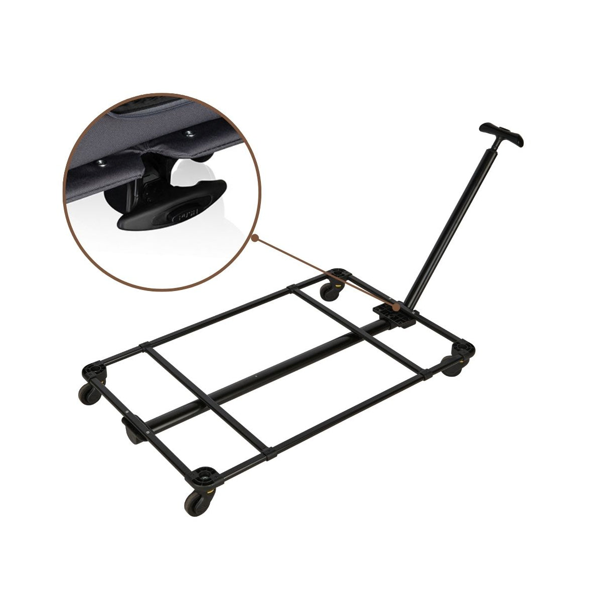 Knuffelwuff faltbarer Hunde Trolley Aberdeen - Transporttasche Hundewagen rollbar mit Griff & abnehmbarem Fahrgestell