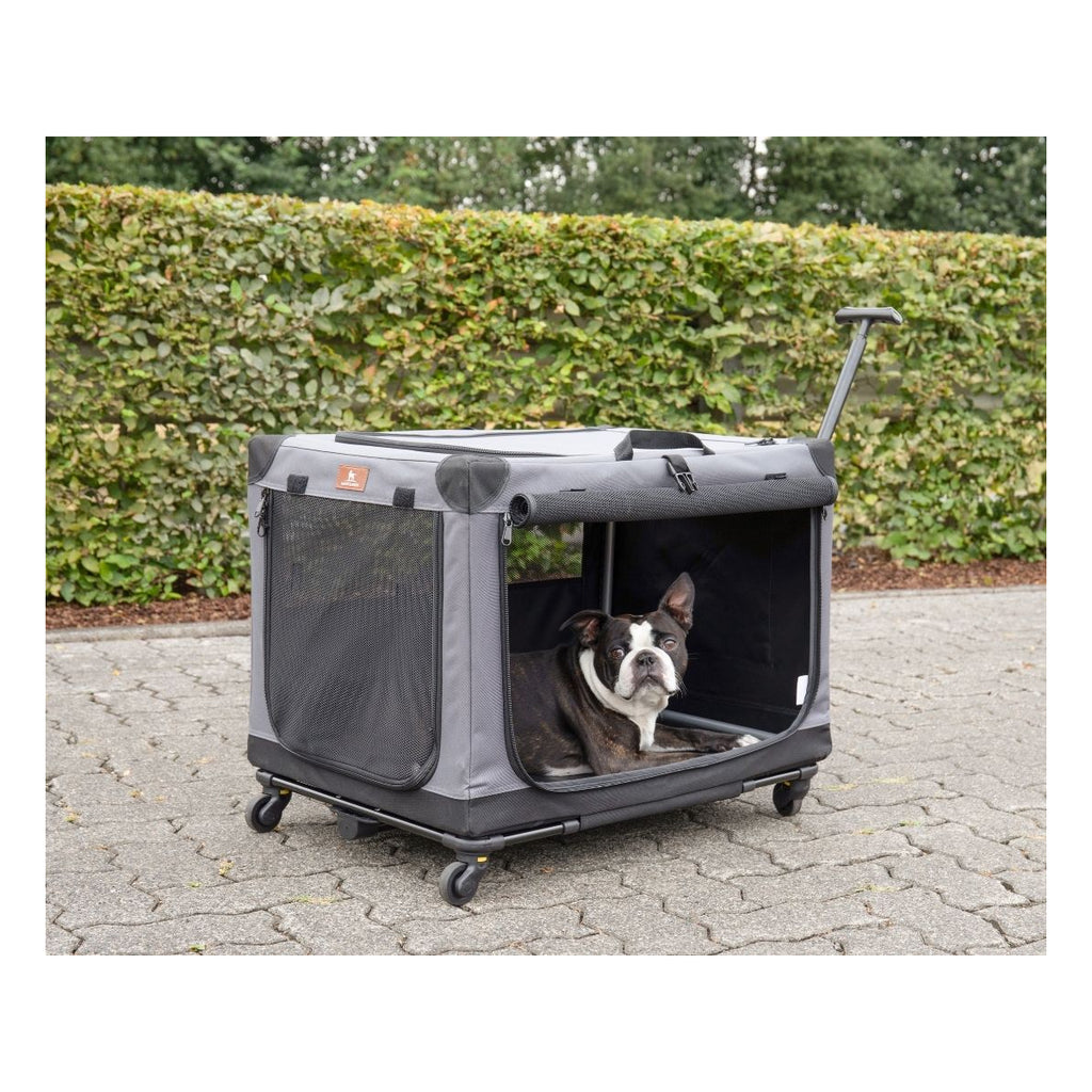 Knuffelwuff faltbarer Hunde Trolley Aberdeen - Transporttasche Hundewagen rollbar mit Griff & abnehmbarem Fahrgestell